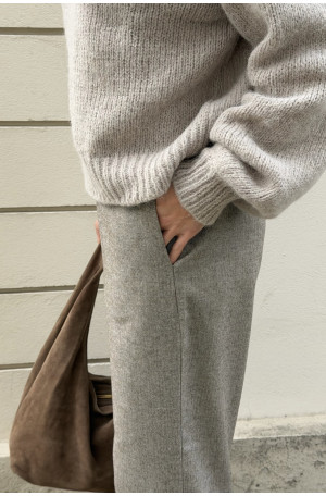 Spodnie wide leg w jodełkę | Marisol