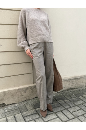 Spodnie wide leg w jodełkę | Marisol