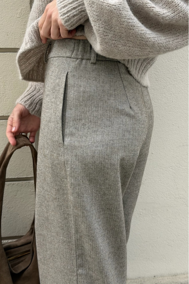Spodnie wide leg w jodełkę | Marisol