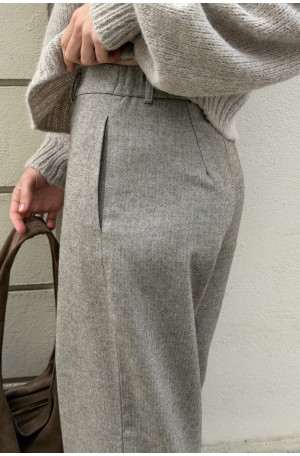 Spodnie wide leg w jodełkę | Marisol