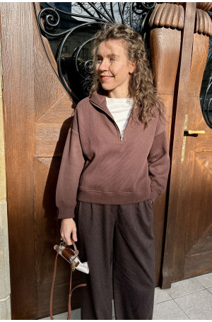 Bluza z suwakiem - bawełna organiczna, oversize