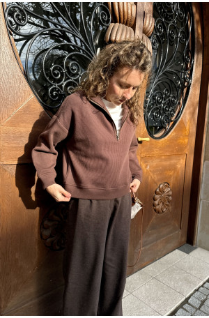 Bluza z suwakiem - bawełna organiczna, oversize