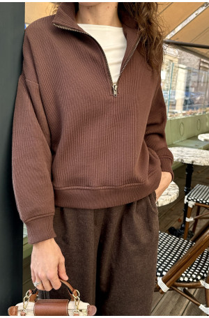 Bluza z suwakiem - bawełna organiczna, oversize