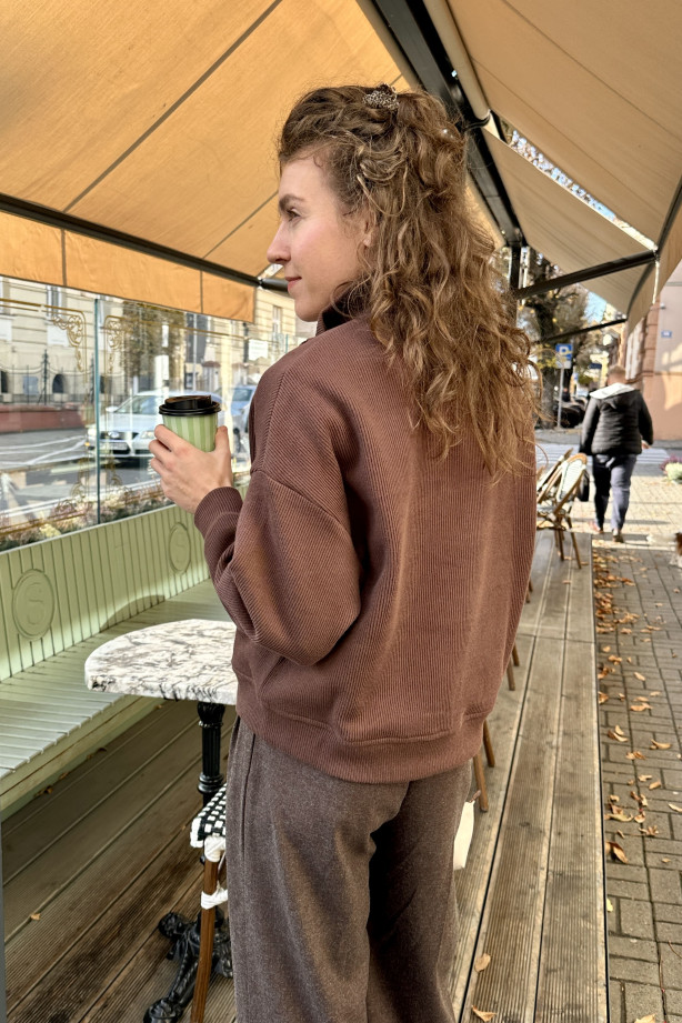 Bluza z suwakiem - bawełna organiczna, oversize
