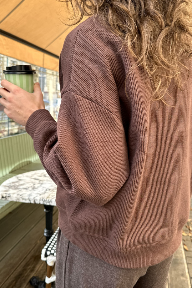 Bluza z suwakiem - bawełna organiczna, oversize