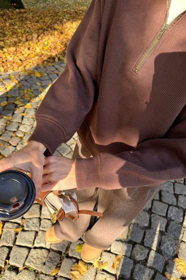 Bluza z suwakiem - bawełna organiczna, oversize