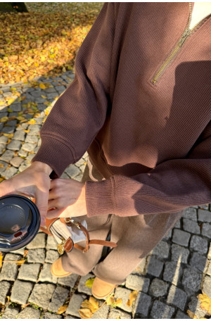 Bluza z suwakiem - bawełna organiczna, oversize