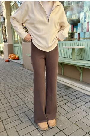 Spodnie Flare Chocolate - czekoladowe dzwony | Marisol