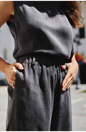 Szerokie spodnie z lyocellu i modelu