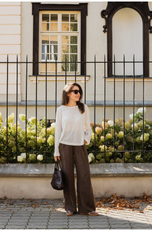 Szerokie spodnie z lyocellu i modalu