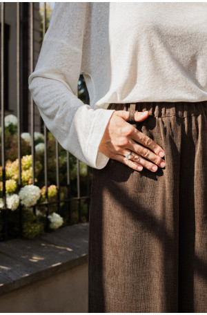 Szerokie spodnie z lyocellu i modalu