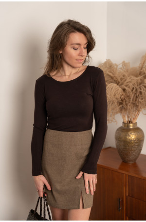 Czekoladowe body z dzianiny wiskozowej