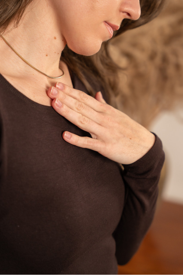 Czekoladowe body z dzianiny wiskozowej