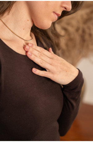 Czekoladowe body z dzianiny wiskozowej