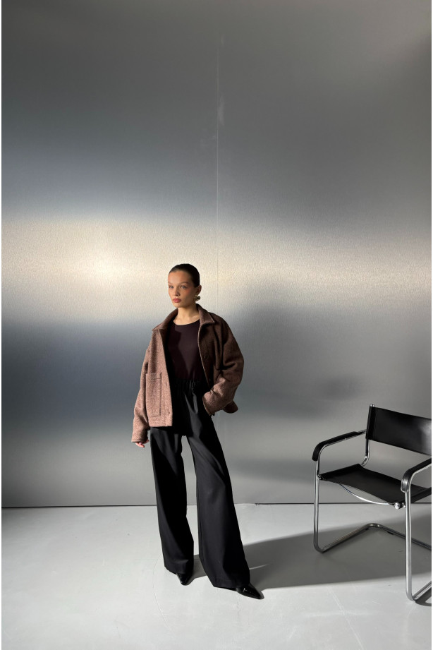 Czekoladowe body z dzianiny wiskozowej