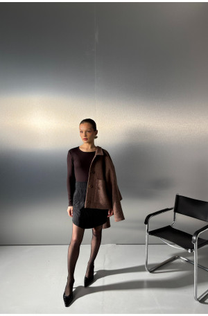 Czekoladowe body z dzianiny wiskozowej