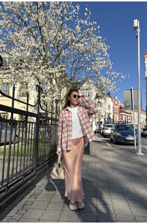 Brzoskwiniowa spódnica ze skosu Florence