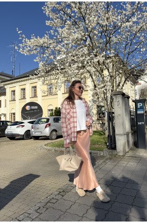 Brzoskwiniowa spódnica ze skosu Florence