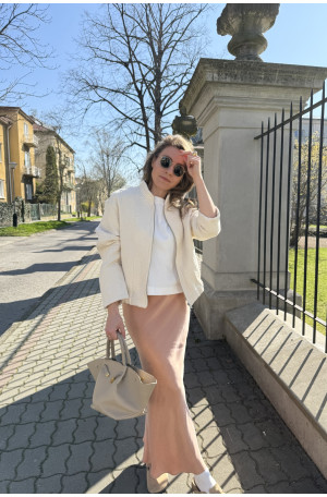 Brzoskwiniowa spódnica ze skosu Florence