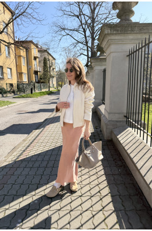 Brzoskwiniowa spódnica ze skosu Florence