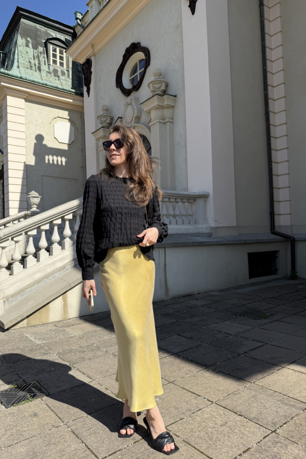 Żółta spódnica ze skosu Florence