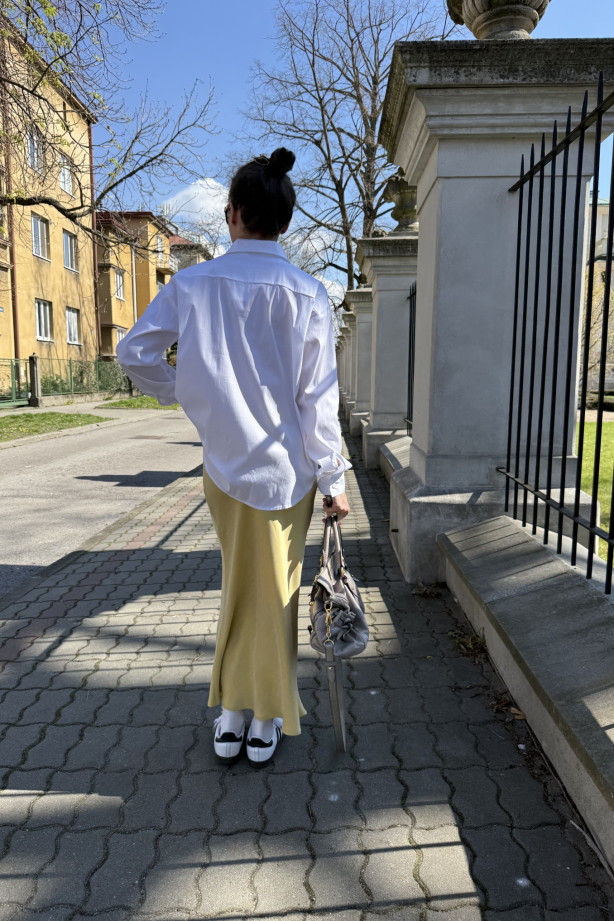 Żółta spódnica ze skosu Florence