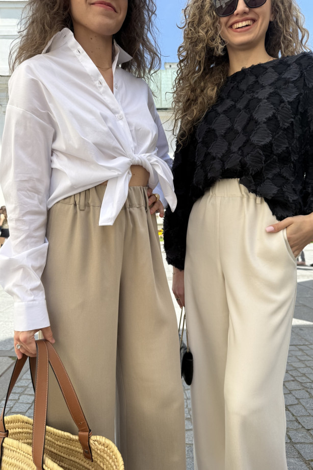 Szerokie spodnie na gumie