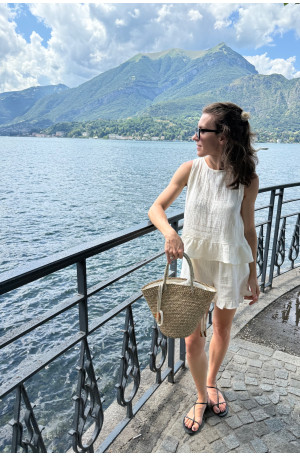 Szorty muślinowe z falbanką – 100% bawełna | MARISOL