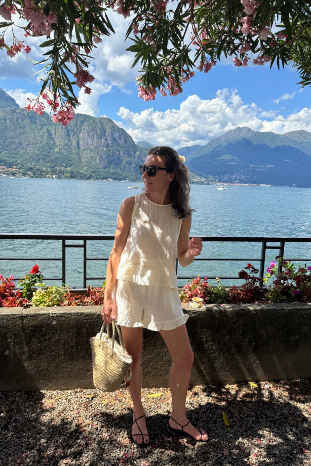 Szorty muślinowe z falbanką – 100% bawełna | MARISOL