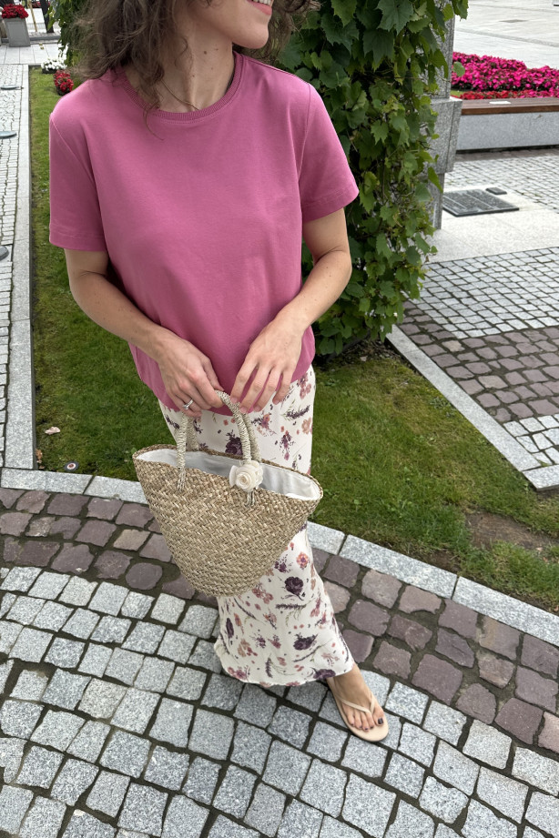 T-shirt damski Vintage Rose – pudełkowy krój, krótki rękaw | Marisol