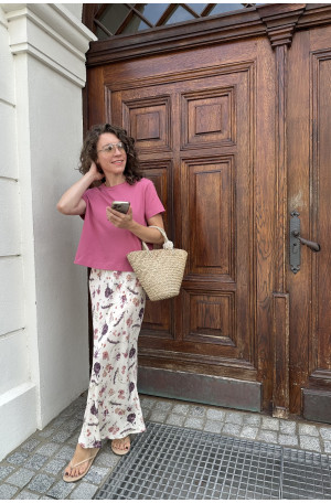 Romantyczna spódnica ze skosu – kwiatowy print, gumka | Marisol