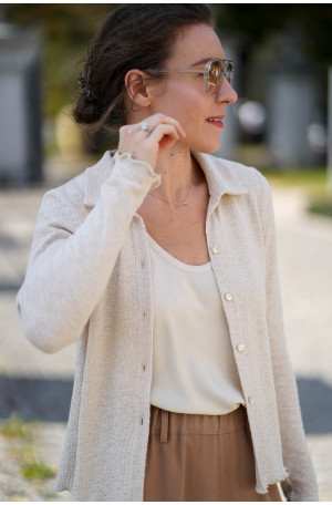 Sweterek beżowy z kołnierzykiem Leonor | Marisol