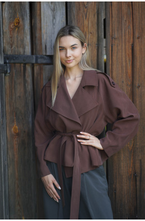 Kurtka Terra Chocolate – krótki trencz w kolorze czekoladowym | Marisol