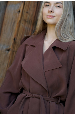 Kurtka Terra Chocolate – krótki trencz w kolorze czekoladowym | Marisol