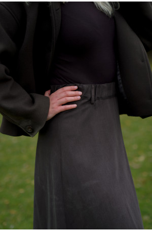 Spódnica Mocha – czekoladowa spódnica midi na gumie | Marisol