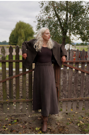 Spódnica Mocha – czekoladowa spódnica midi na gumie | Marisol