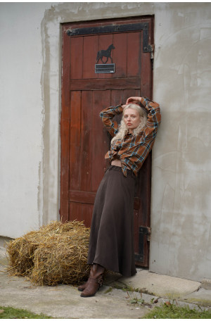 Spódnica Mocha – czekoladowa spódnica midi na gumie | Marisol