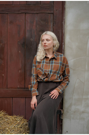 Spódnica Mocha – czekoladowa spódnica midi na gumie | Marisol