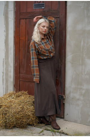 Spódnica Mocha – czekoladowa spódnica midi na gumie | Marisol