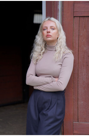 Golf mokka z prążkowanej bawełny – klasyczny golf damski | Marisol