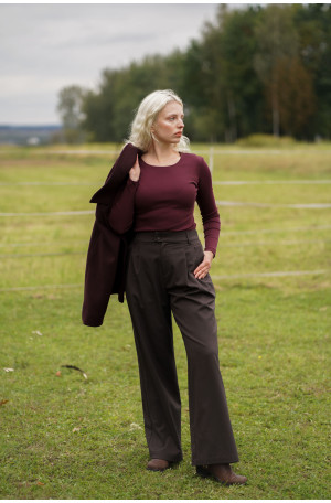 Spodnie wełniane Carlton – klasyczne, z zakładkami i szerszą nogawką | Marisol