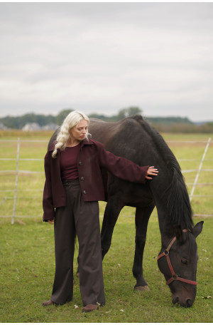 Spodnie wełniane Carlton – klasyczne, z zakładkami i szerszą nogawką | Marisol