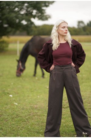 Spodnie wełniane Carlton – klasyczne, z zakładkami i szerszą nogawką | Marisol