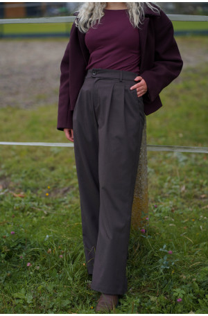 Spodnie wełniane Carlton – klasyczne, z zakładkami i szerszą nogawką | Marisol