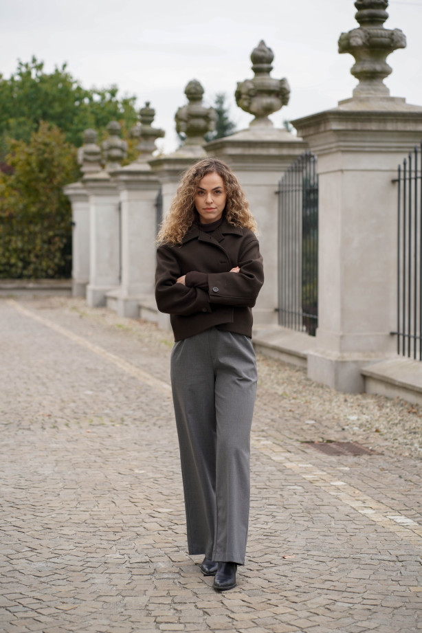 Wełniane spodnie z prostą nogawką i gumą w pasie | Marisol Wełniane spodnie z prostą nogawką i gumą w pasie | Marisol