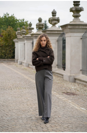 Wełniane spodnie z prostą nogawką i gumą w pasie | Marisol