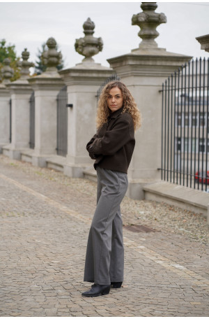 Wełniane spodnie z prostą nogawką i gumą w pasie | Marisol