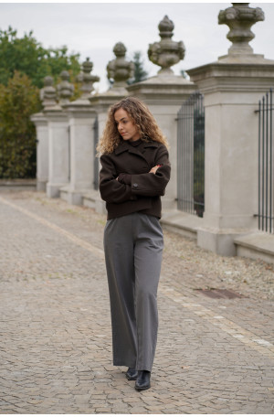 Wełniane spodnie z prostą nogawką i gumą w pasie | Marisol