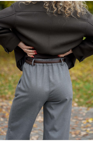 Wełniane spodnie z prostą nogawką i gumą w pasie | Marisol