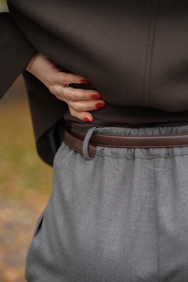 Wełniane spodnie z prostą nogawką i gumą w pasie | Marisol Wełniane spodnie z prostą nogawką i gumą w pasie | Marisol